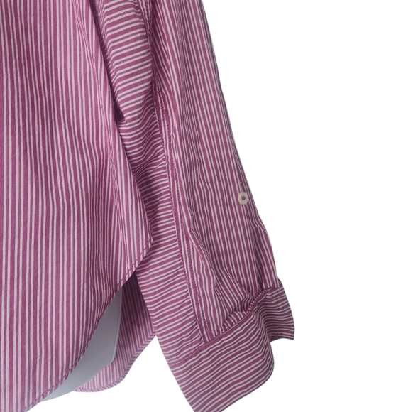 Free People Tie It In A Bow Oversized Button Down Shirt Size Medium Pink. - Picture 8 of 10